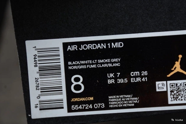 Cheap TBK Mid 554724-073 AIR White Jordan 1 Shadow 0709